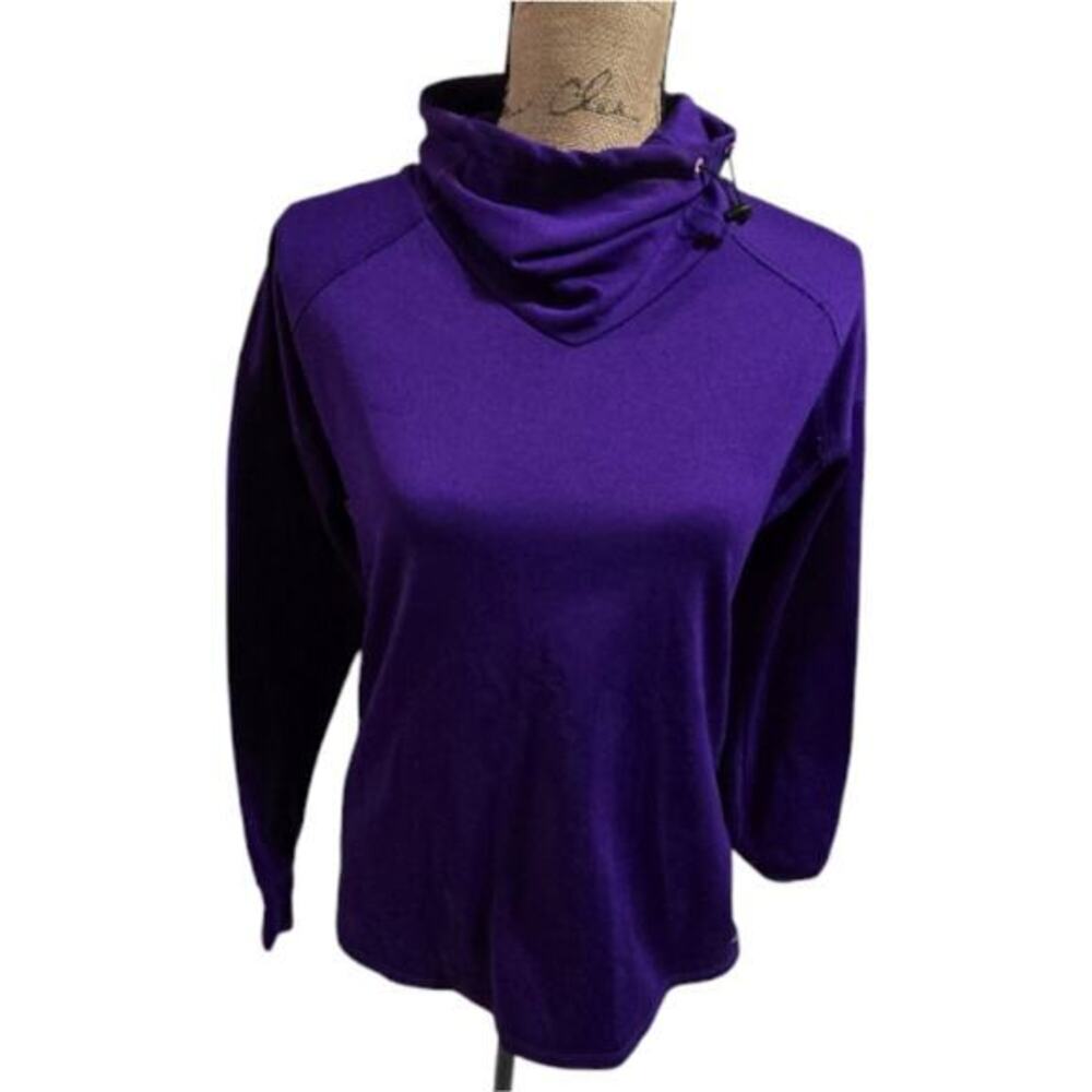 Nike Dri-FIT Women Purple Cowl Neck Bungee Pullover Sweatshirt Size S RN 56323